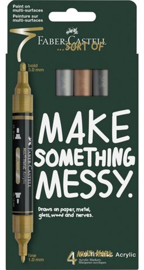Faber Castell Multimark Acrylic Cardboard Case Metallic (4pcs) - FC-186004