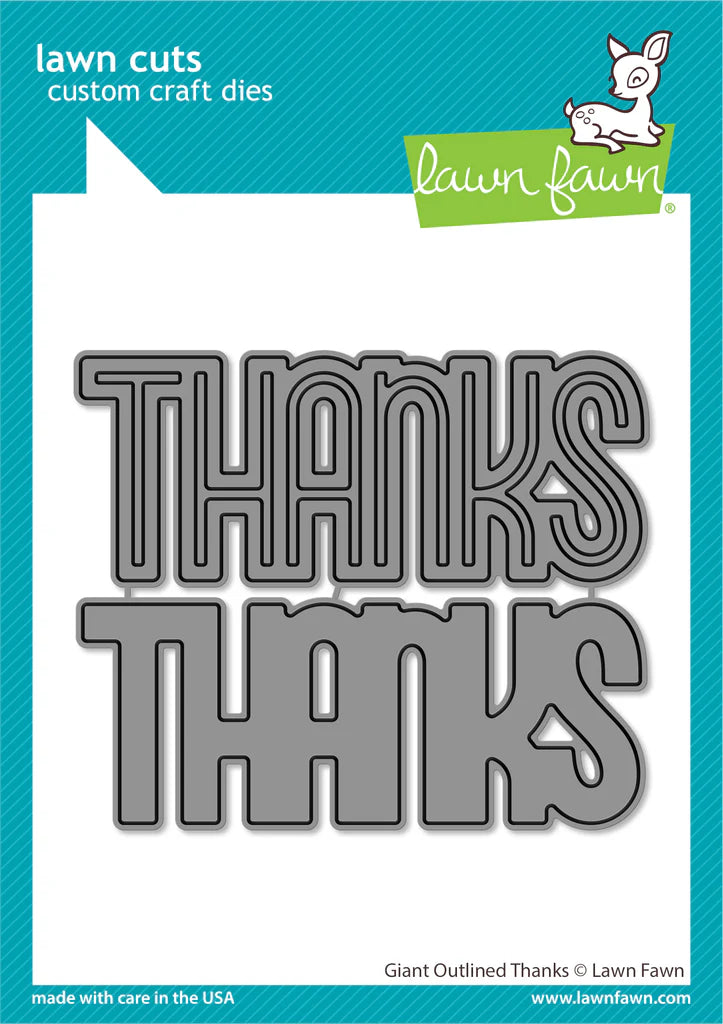 Lawn Fawn giant outlined thanks - giant outlined thanks 3447