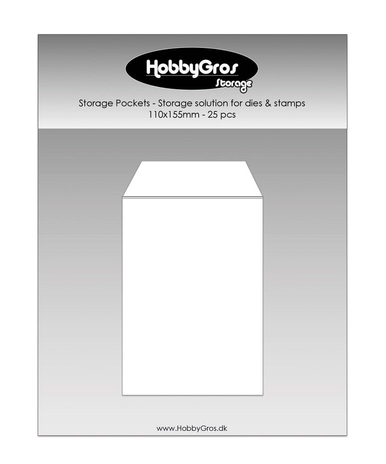 HobbyGros Storage Storage Pockets for Dies and Stamps 110x155mm (25pcs) (SS132)