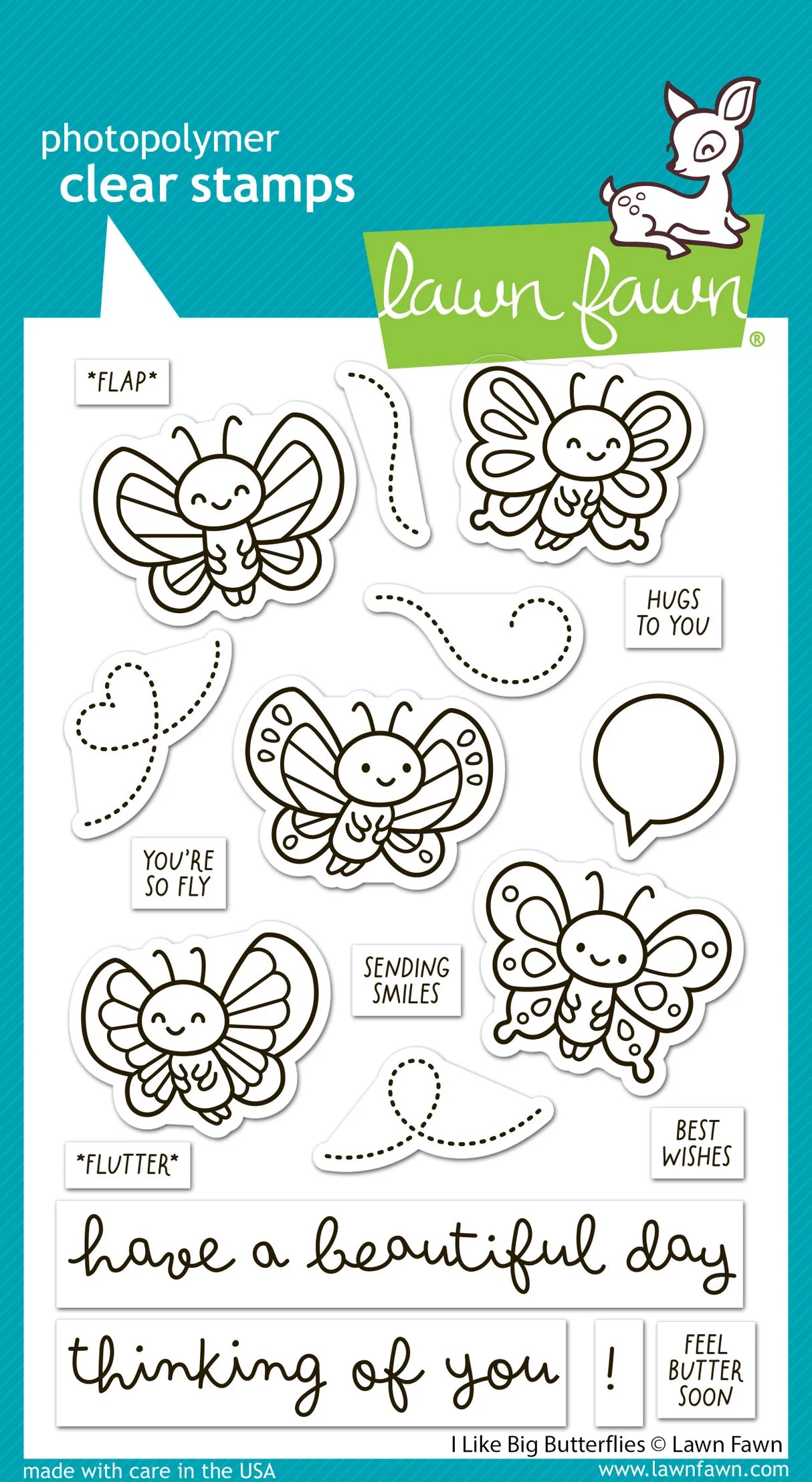Lawn Fawn LF4024/LF4025 – I Like Big Butterflies Stamp & Die Bundle