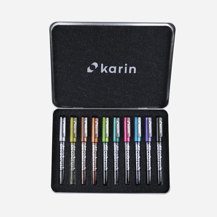 Karin Decobrush METALLIC Brush Pens 10 Colours Set Postage as per actuals