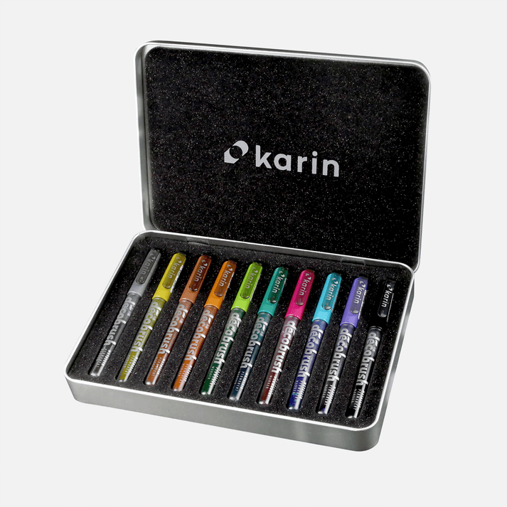 Karin Decobrush METALLIC Brush Pens 10 Colours Set Postage as per actuals