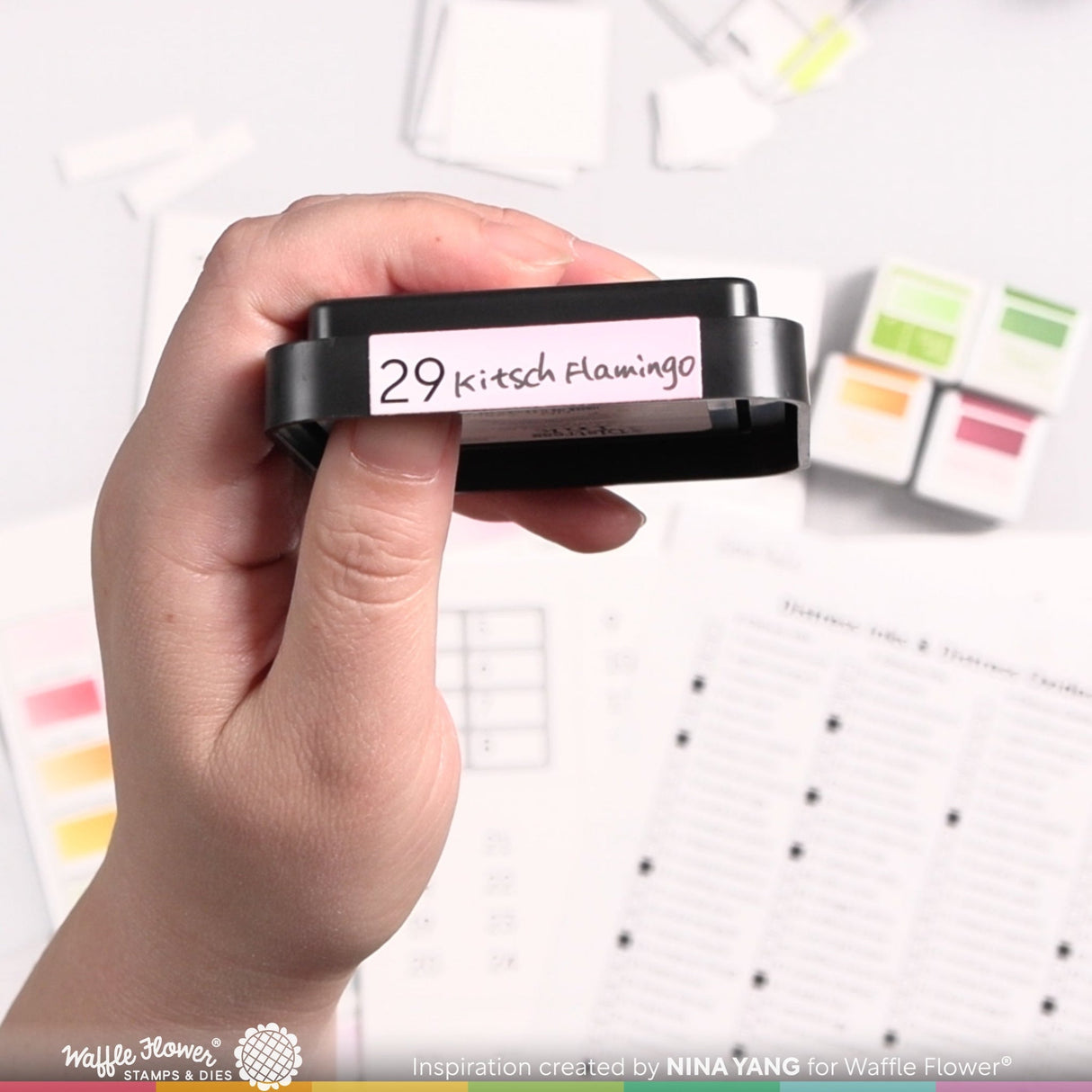 Waffle Flower Crafts Printed Numbers for Ink Swatch Label Die (2 sets of 1-96)