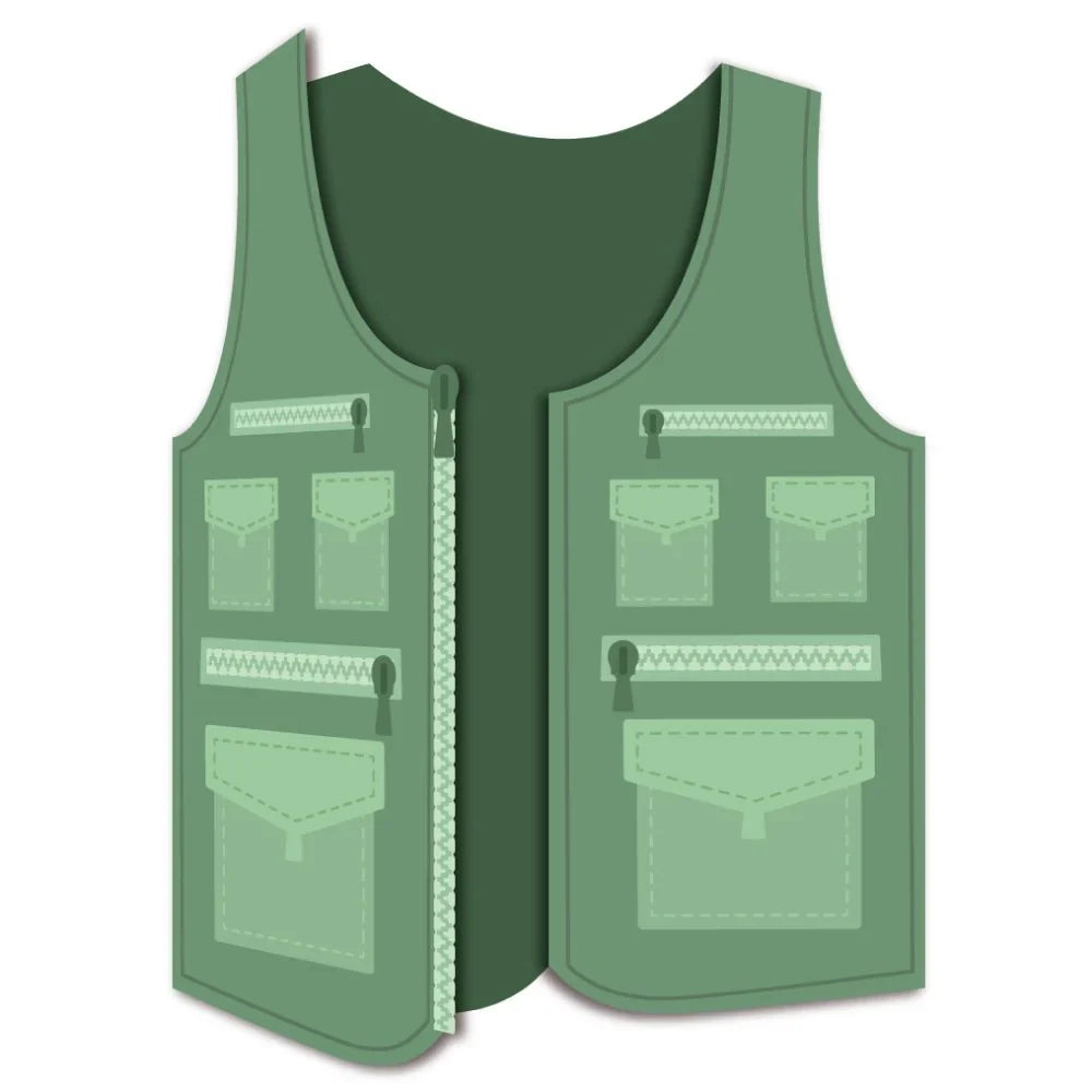 Honey Bee Stamps Lovely Layer: Fishing Vest A2 Card Base - Honey Cuts Stand-Alone Dies
