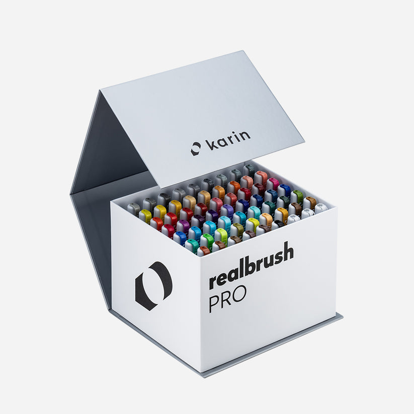 Karin BrushmarkerPRO Brush Pens MegaBox 60 colours & 3 blenders Postage as per actuals
