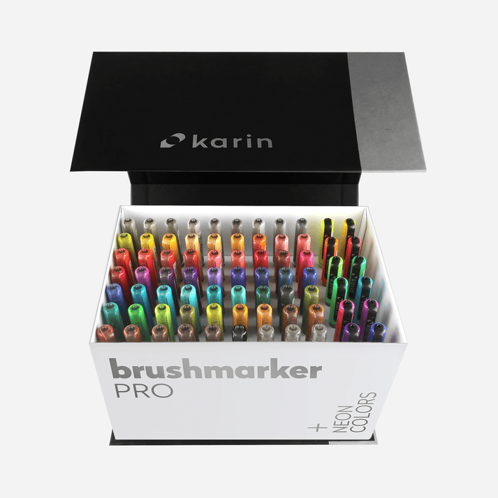 Karin BrushmarkerPRO Brush Pens MegaBox PLUS 72 colours & 3 blenders Postage as per actuals