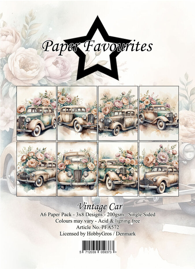 Paper Favourites Vintage Car A6 Paper Pad (PFA572)