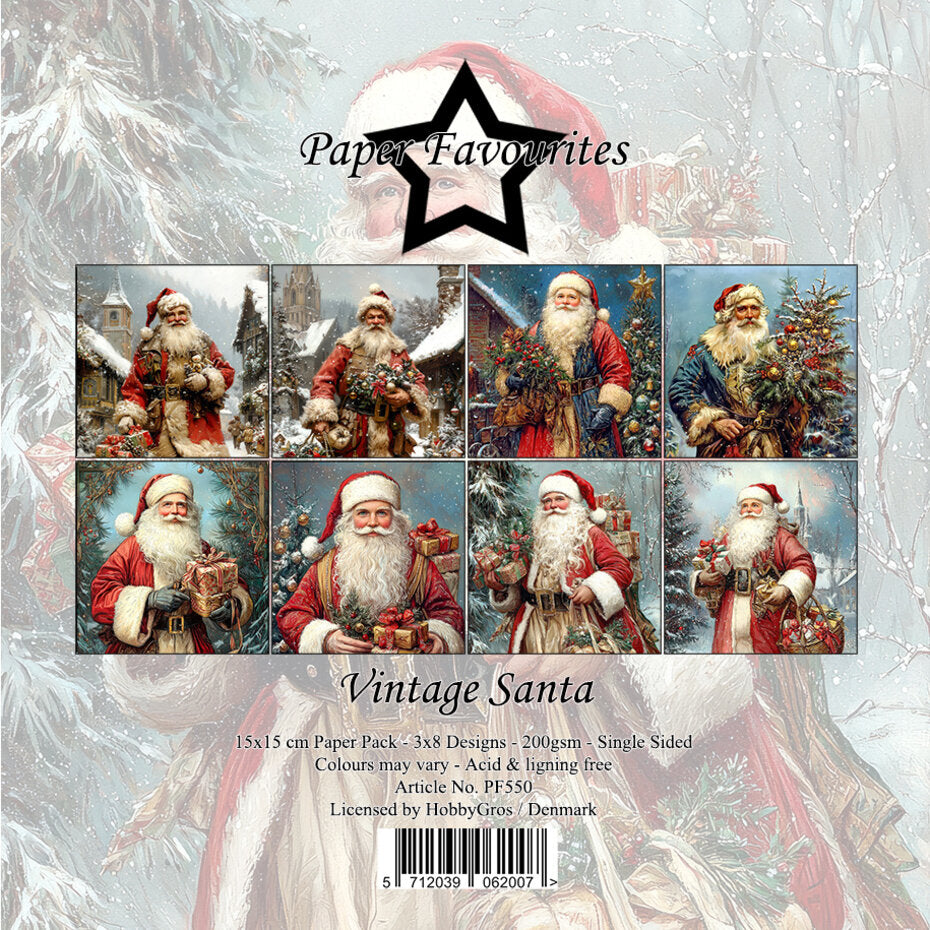 Paper Favourites PF550 Vintage Santa 6x6 Inch Paper Pad