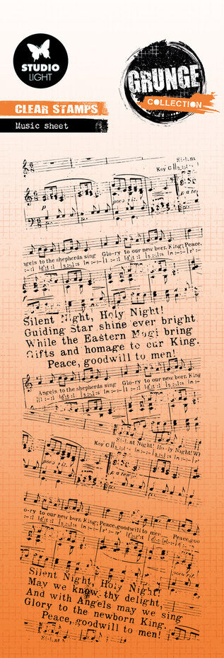 Studio Light Music Sheet Grunge Clear Stamp (SL-GR-STAMP839)