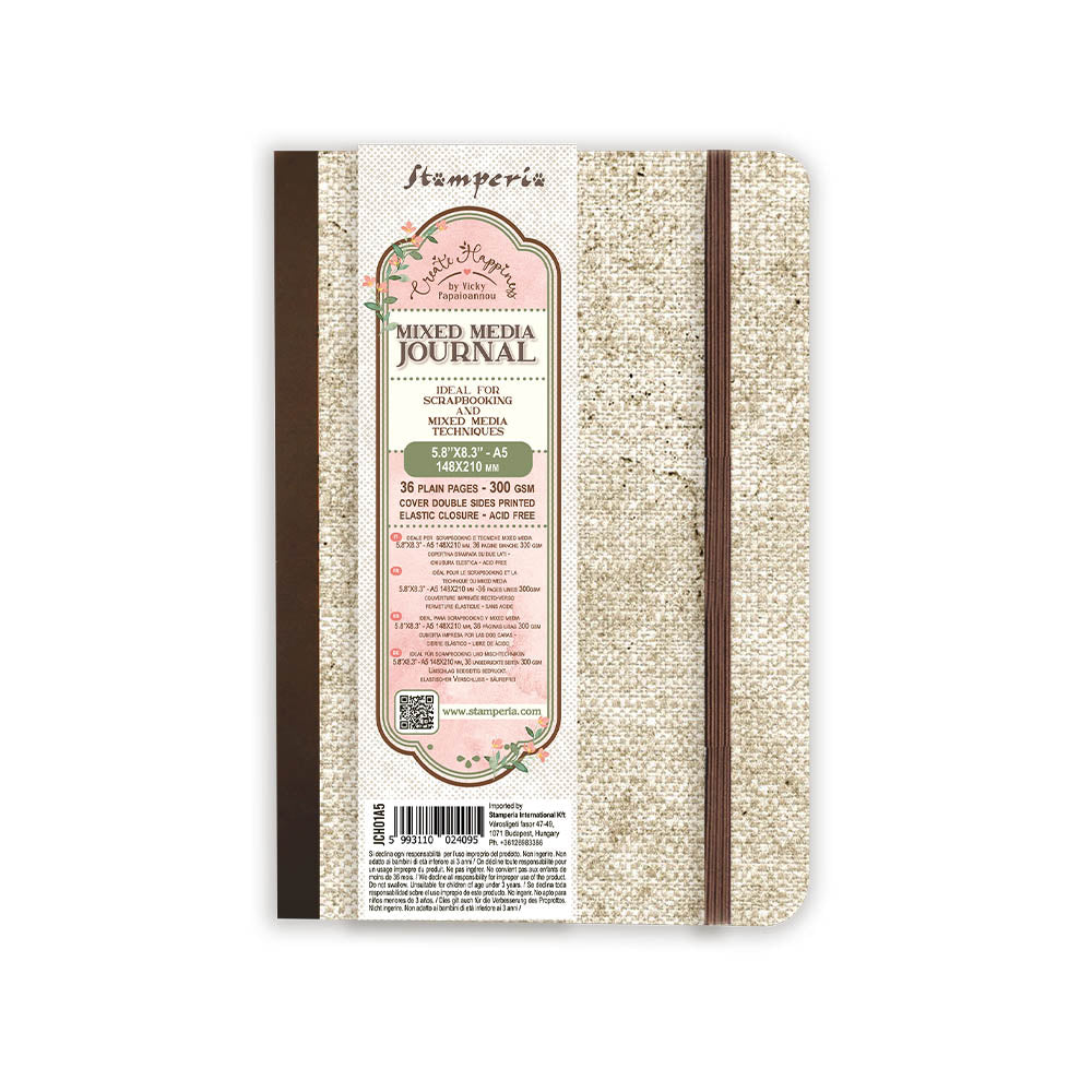 Stamperia Create Happiness Paper Mixed Media Journal A5 - JCH01A5
