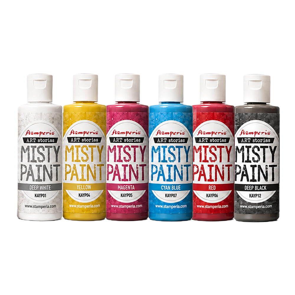 Stamperia Misty Colors Set of 6 x 60ml - Primary Colors - KAYPX01