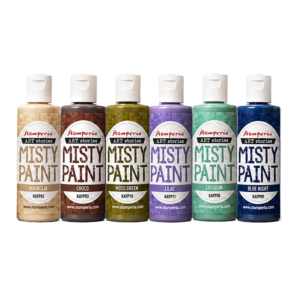 Stamperia Misty Colors Set of 6 x 60ml - Nature Colors - KAYPX02