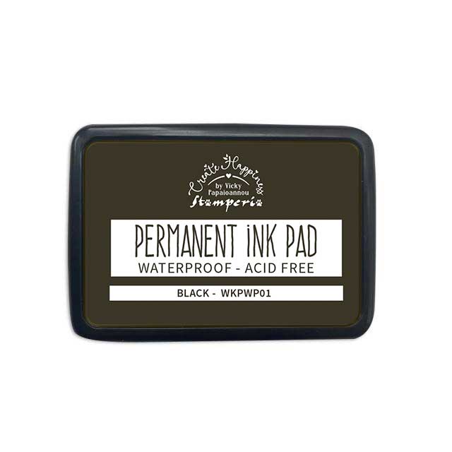 Stamperia Create Happiness Permanent Ink Pad Black - WKPWP01