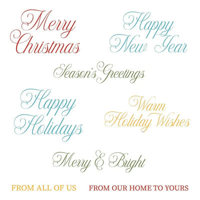 Honey Bee Stamps Warm Holiday Wishes - 4" x 4" Stamp Set & Die Bundle