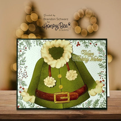 Honey Bee Stamps Warm Holiday Wishes - 4" x 4" Stamp Set & Die Bundle