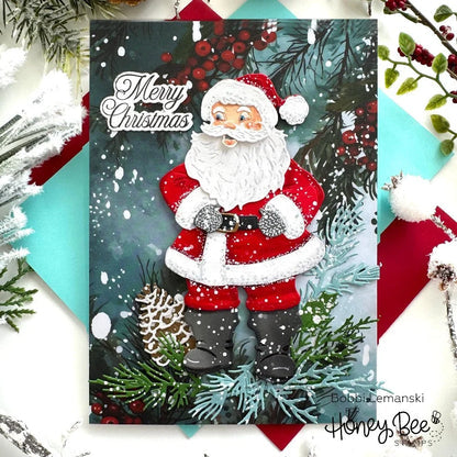 Honey Bee Stamps Warm Holiday Wishes - 4" x 4" Stamp Set & Die Bundle