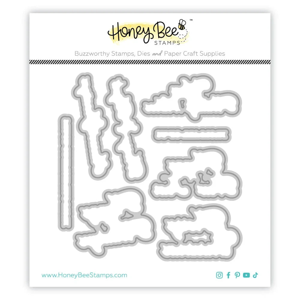 Honey Bee Stamps Warm Holiday Wishes - 4" x 4" Stamp Set & Die Bundle