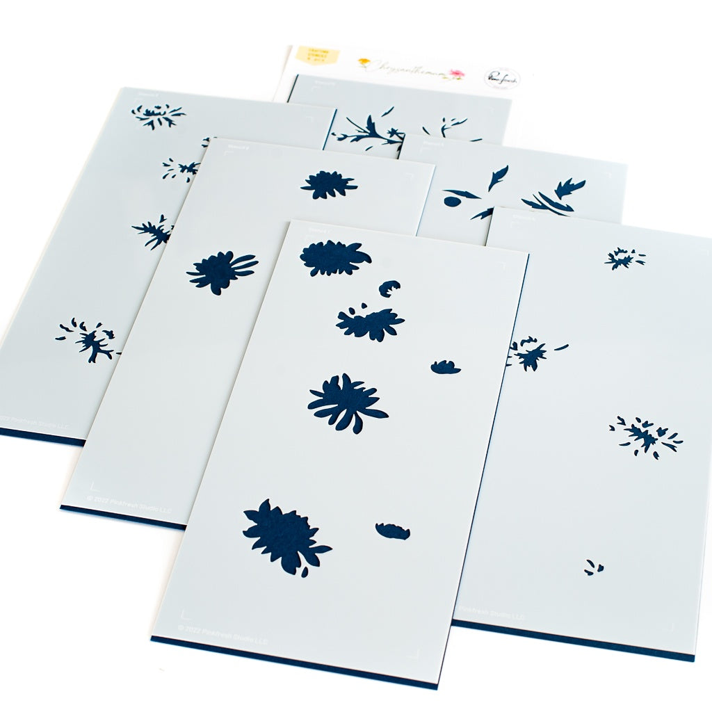 Pinkfresh Studio Chrysanthemum Stencil RETIRED