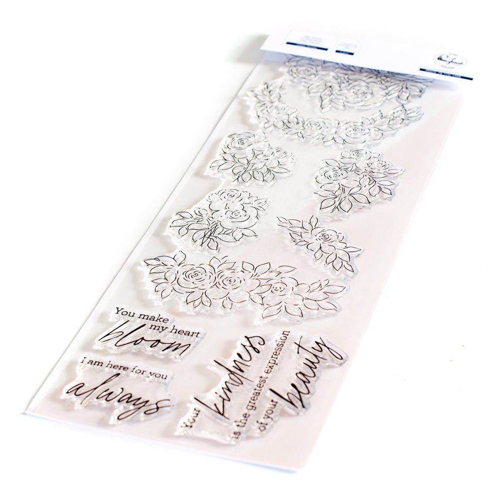 Pinkfresh Studio Indigo Roses stamp/stencil Bundle Retired