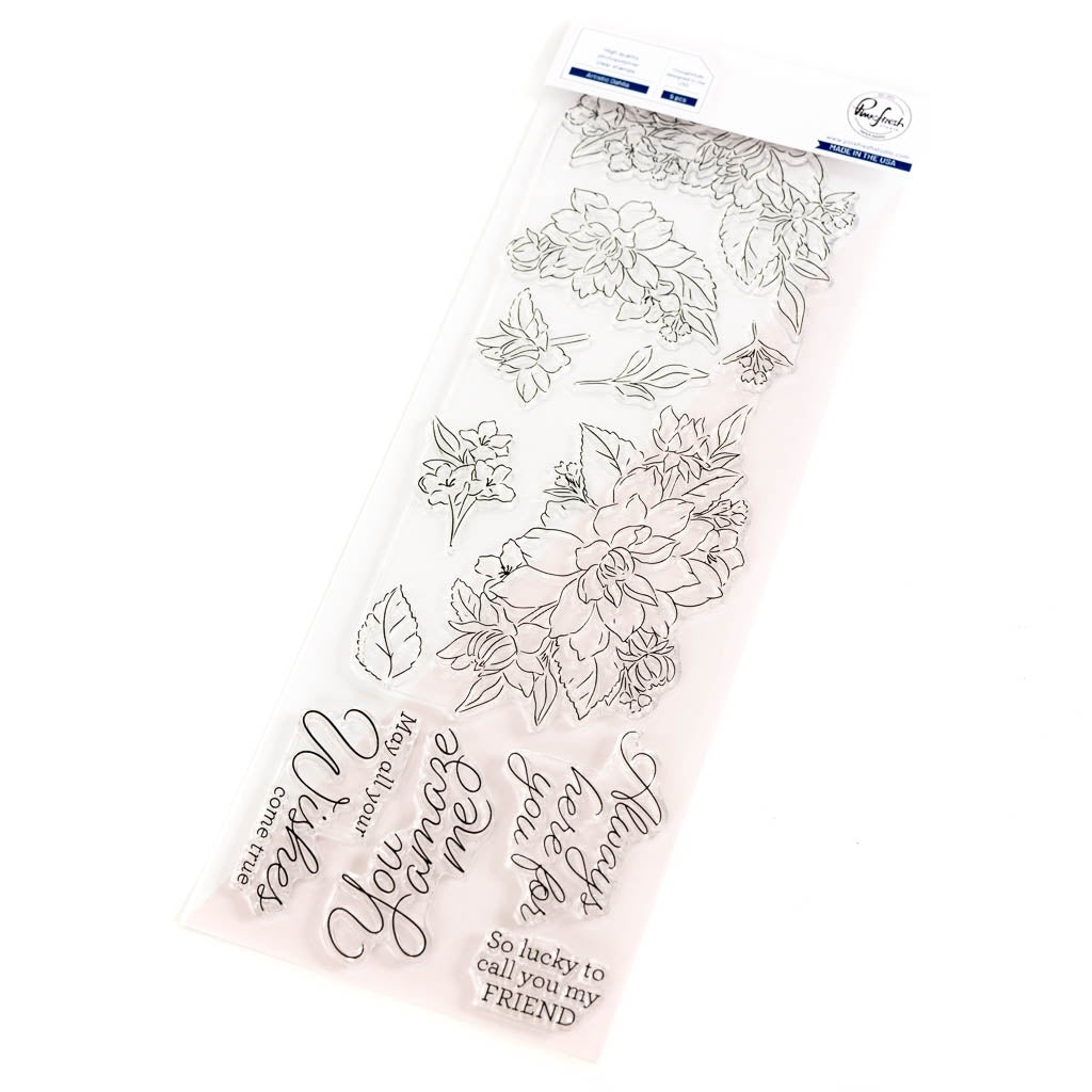 Pinkfresh Studio Artistic Dahlia Stamp/Stencil Bundle