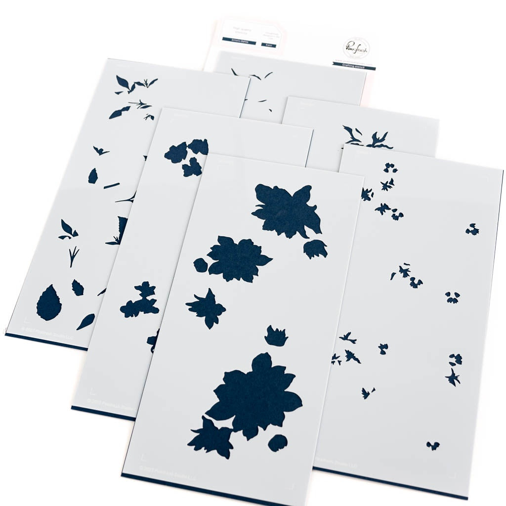 Pinkfresh Studio Artistic Dahlia Stamp/Stencil Bundle