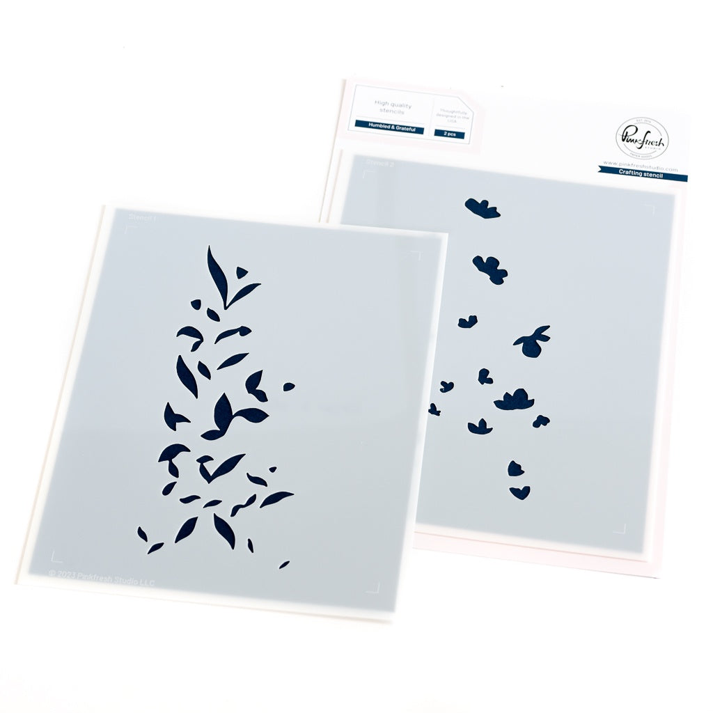 Pinkfresh Studio Humbled & Grateful stencil/Die Bundle