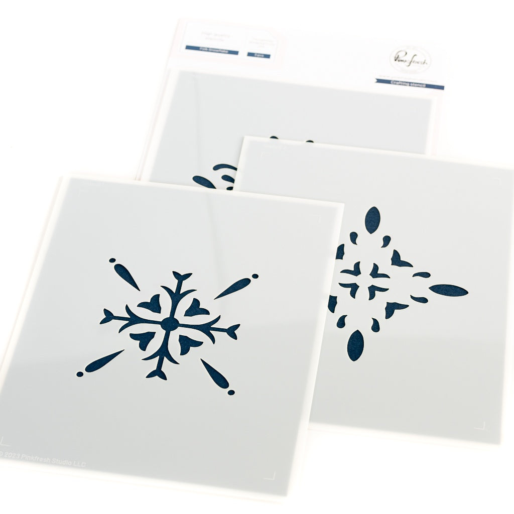 Pinkfresh Studio Folk Snowflake die/stencil Bundles Retired