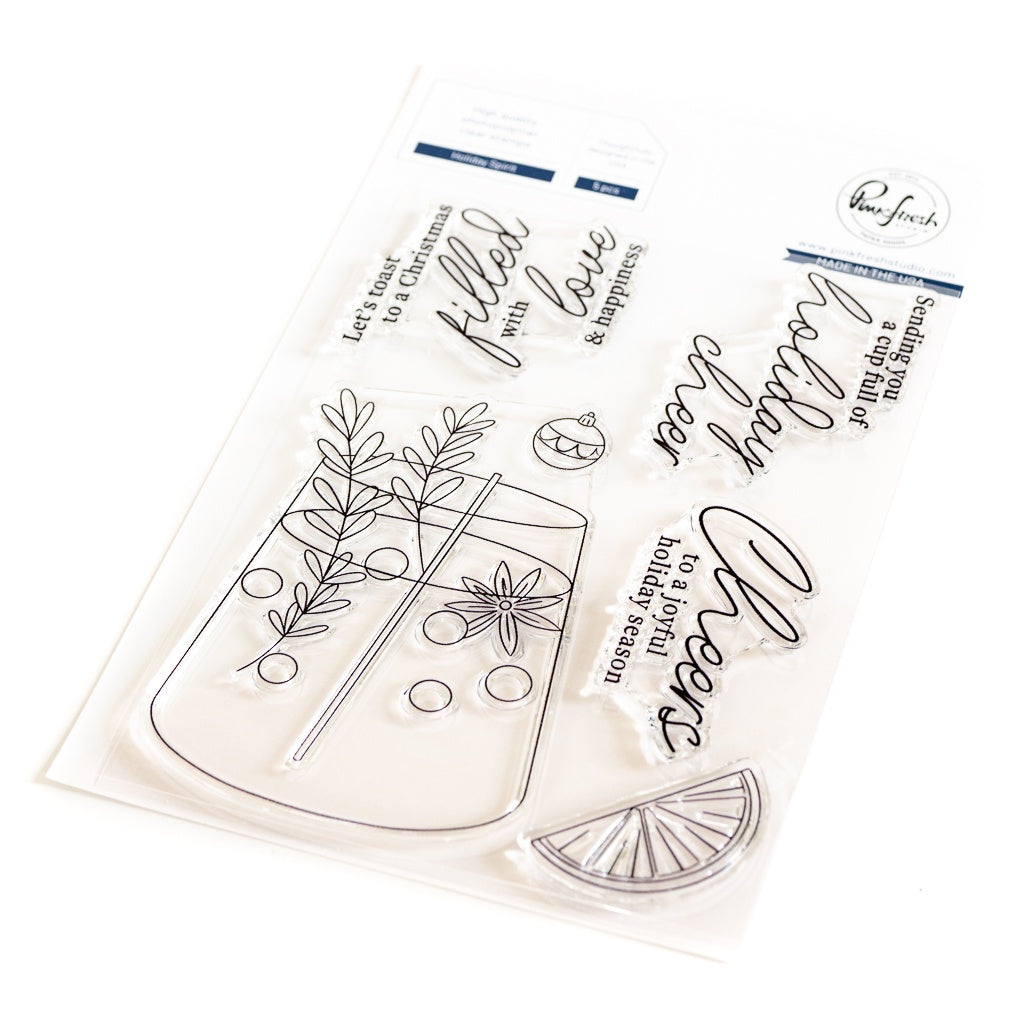 Pinkfresh Studio Holiday Spirit stamp/die/stencil Bundle Retired