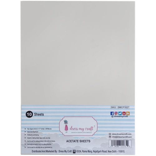 Dress My Craft Acetate Sheets A4 10/Pkg 250 Microns