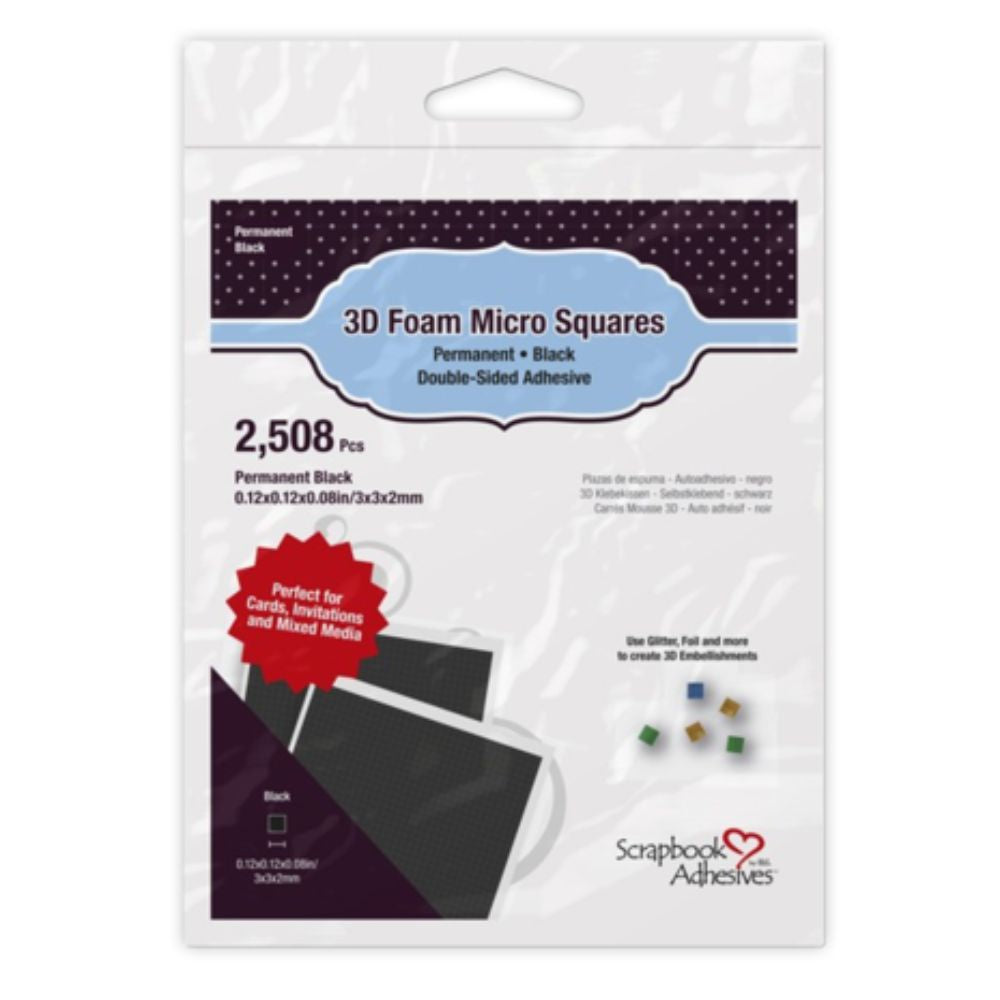 Scrapbook Adhesives 3D Foam Squares Micro Black (2508pcs) (01403-10)