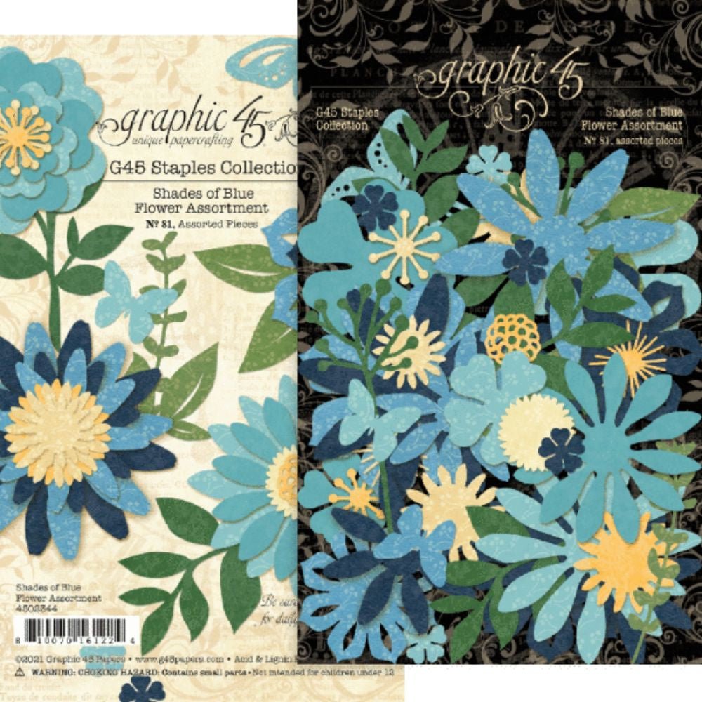 Graphic 45 Flower Assortment – Shades of Blue
