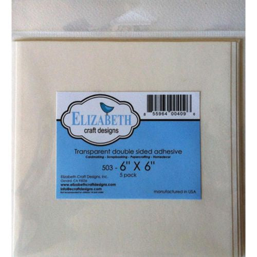 Elizabeth Craft Clear Double-Sided Adhesive Sheets 5/Pkg 6"X6"