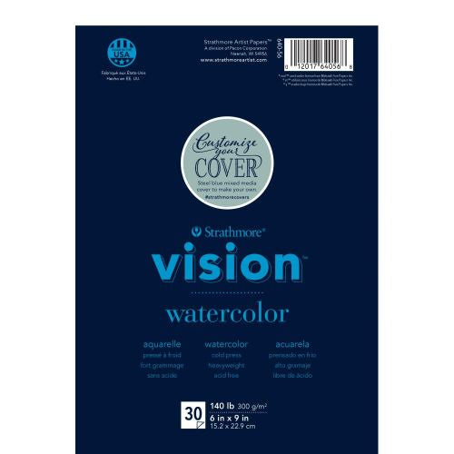 Strathmore Vision Cold Press Watercolor Pad 6"X9" 140lb, 30 Sheets