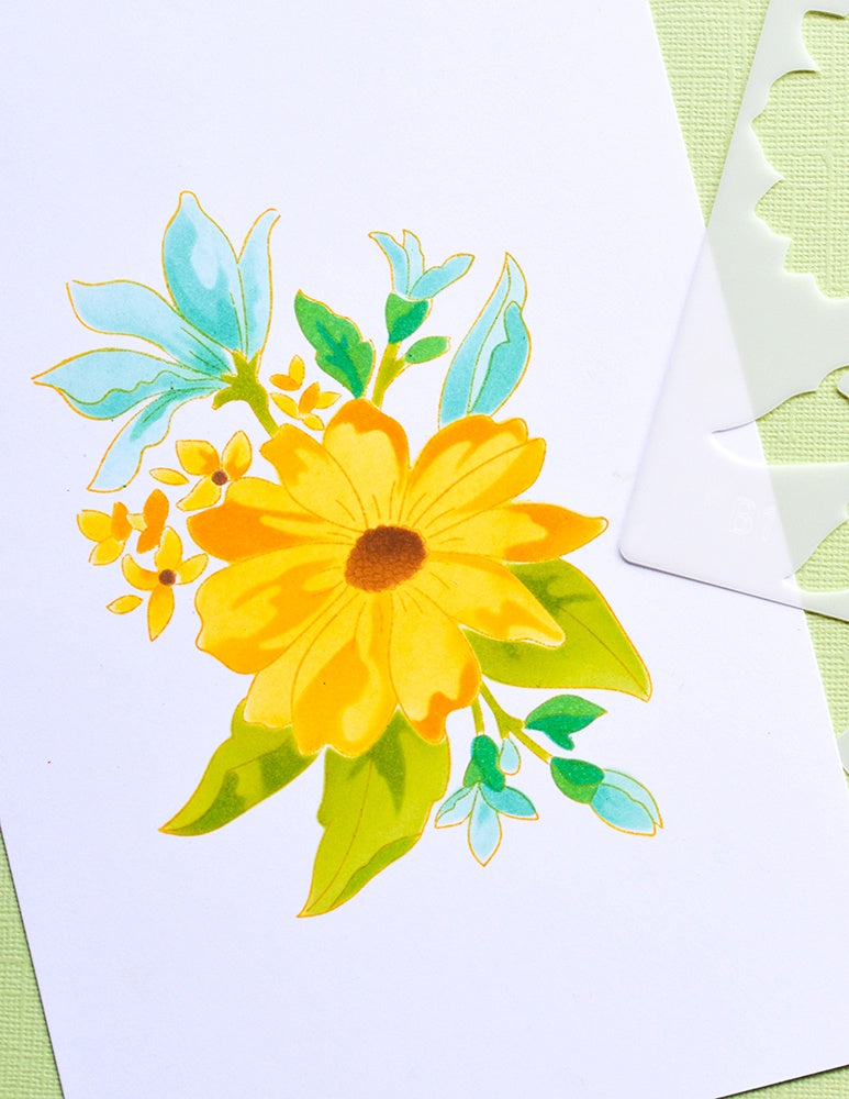 Memory box 88620 Gracious Floral Stencil Set