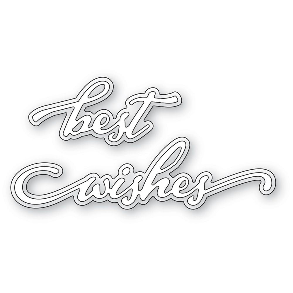 Memory Box 94670 Best Wishes Tender Script craft die