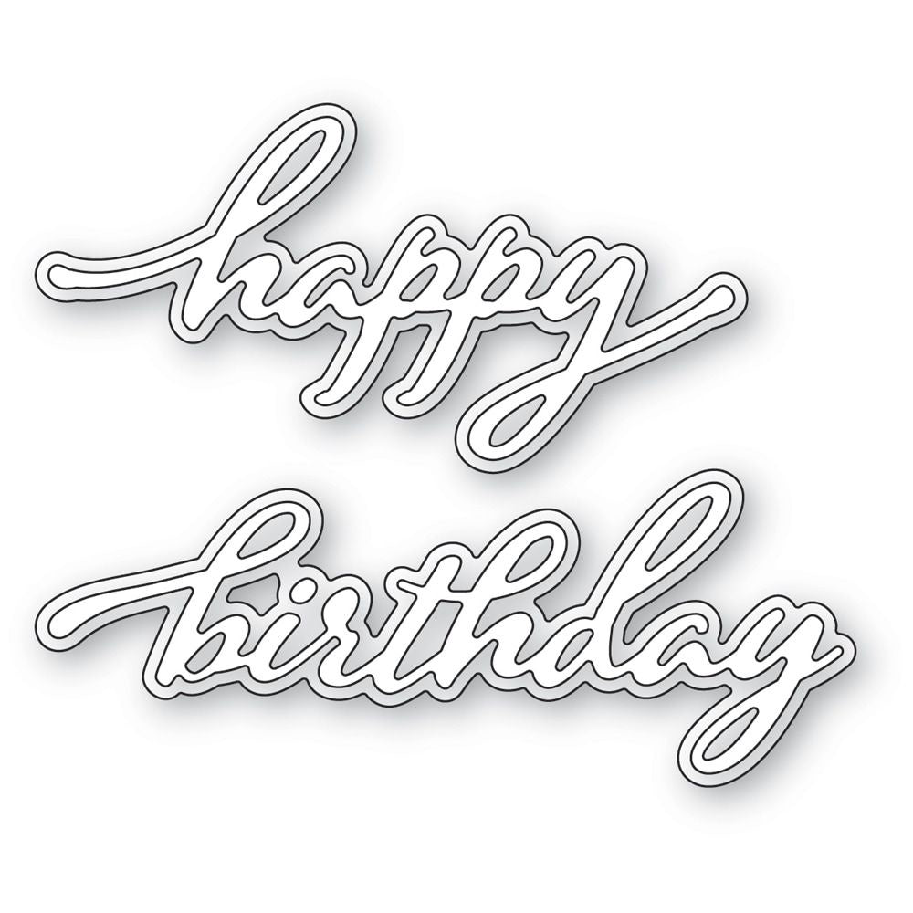 Memory Box 94671 Happy Birthday Tender Script craft die