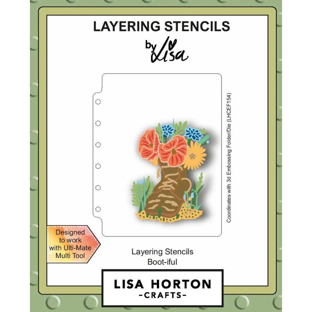 Lisa Horton Boot-iful A6 Layering Stencils