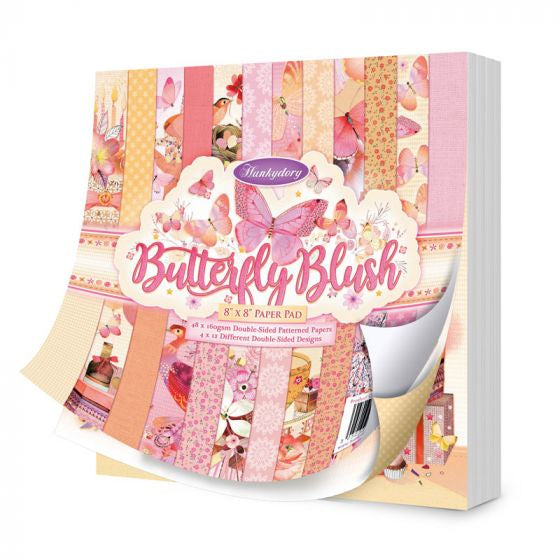 Hunkydory Crafts Butterfly Blush 8" x 8" Paper Pad