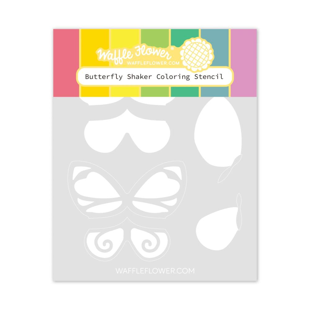 Waffle Flower Craft Butterfly Shaker Coloring Stencil