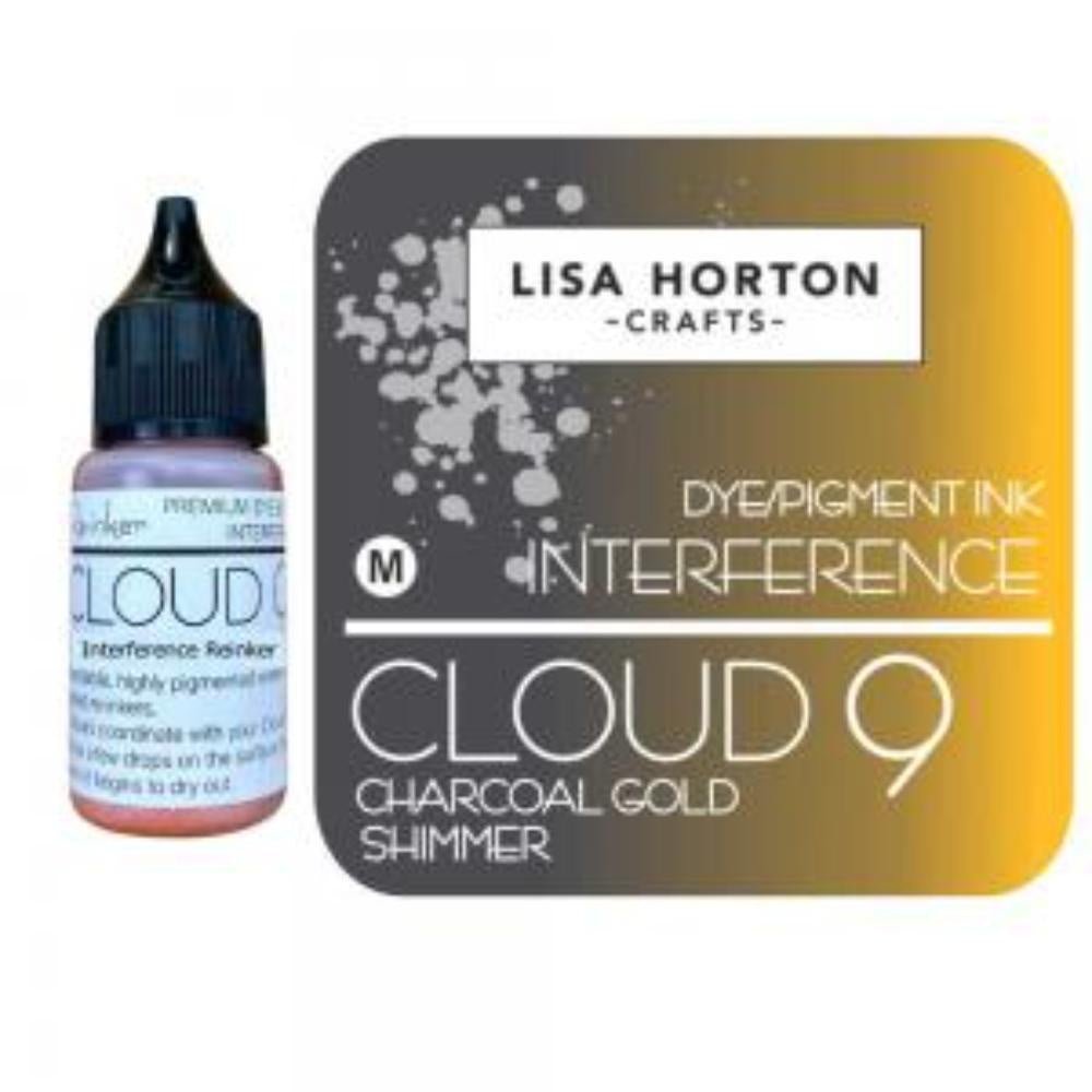 Lisa Horton Crafts Interference Ink - Reinkers - Charcoal Gold Shimmer