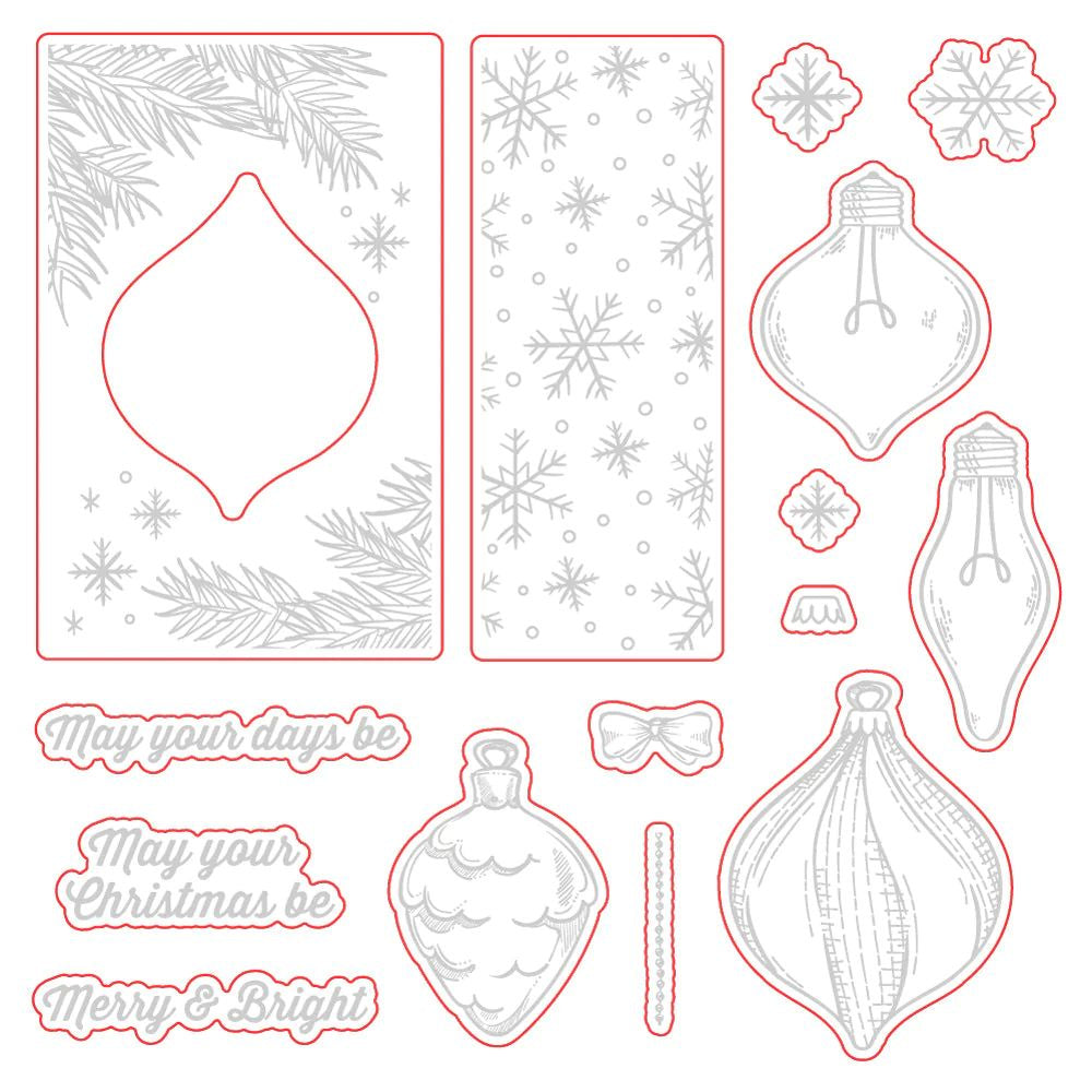 Honey Bee Stamps Christmas Lights Vintage Gift Card Box Add-On - Honey Cuts