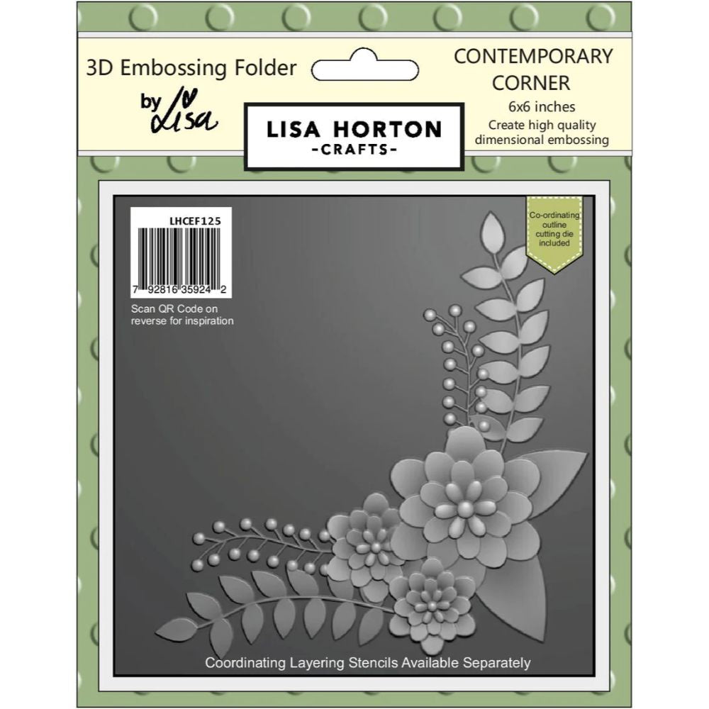 Lisa Horton Crafts Contemporary corner 6x6 with Die