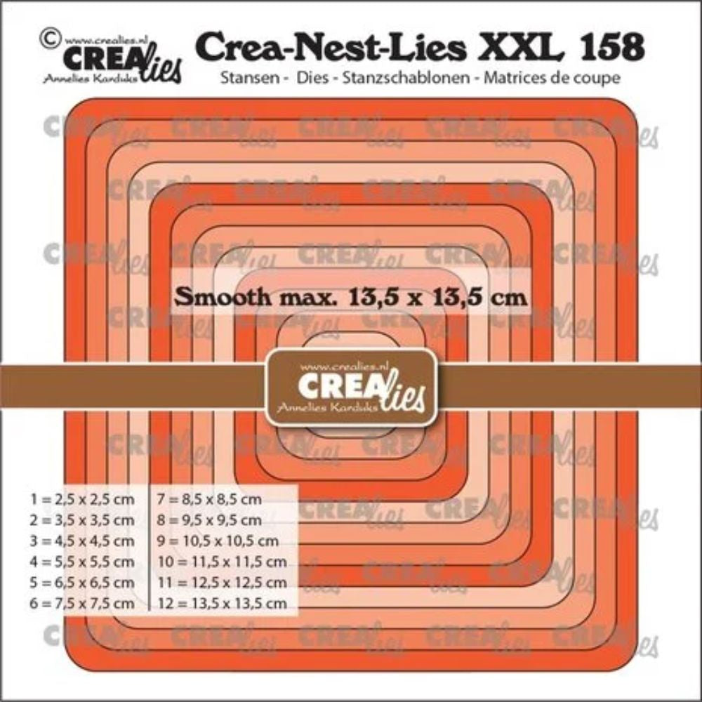 Crealies Crea-Nest-Lies XXL Dies No. 158 Squares With Rounded Corners Smooth (CLNestXXL158)