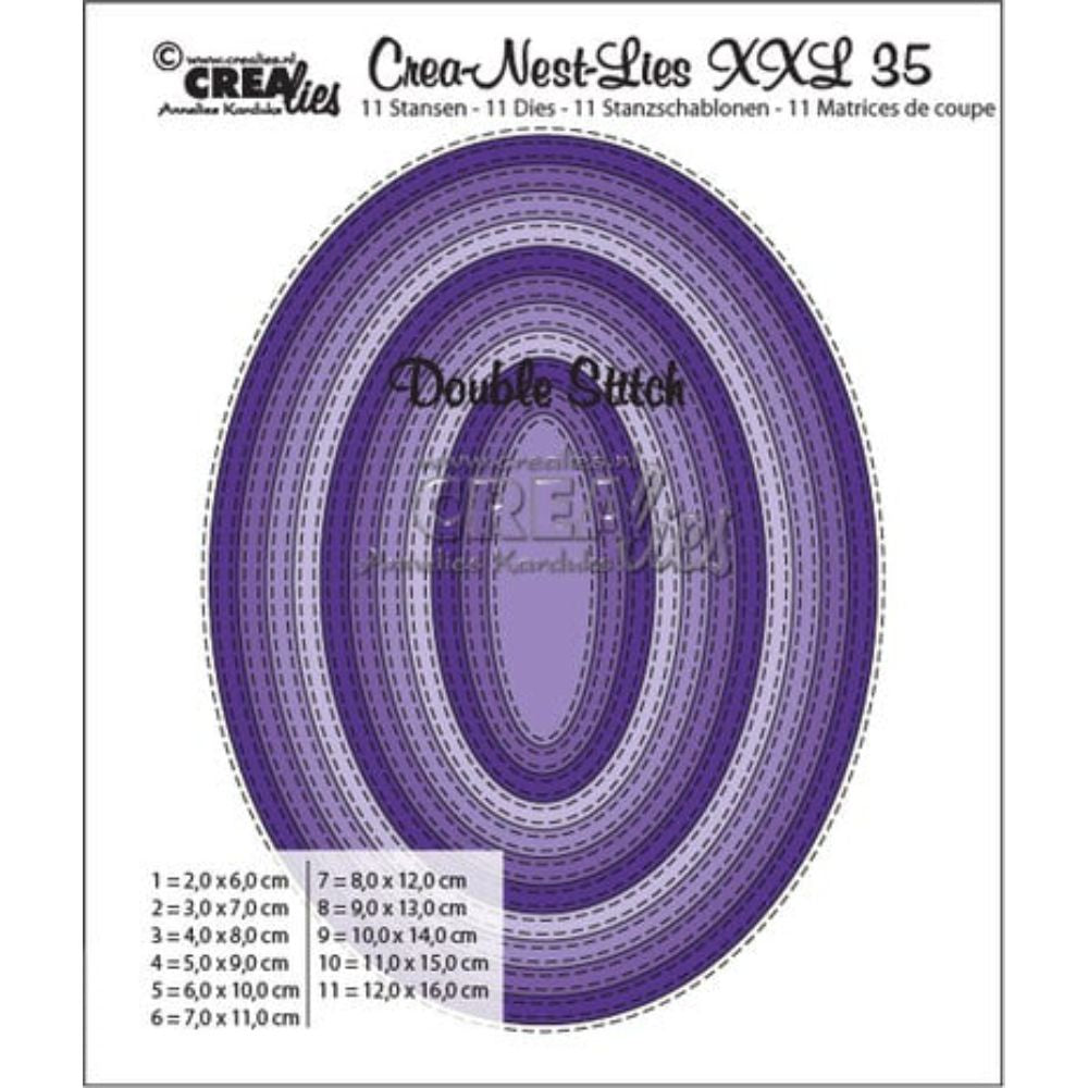 Crealies Crea-Nest-Lies XXL Dies No. 35 Ovals with Double Stitchline (CLNestXXL35)