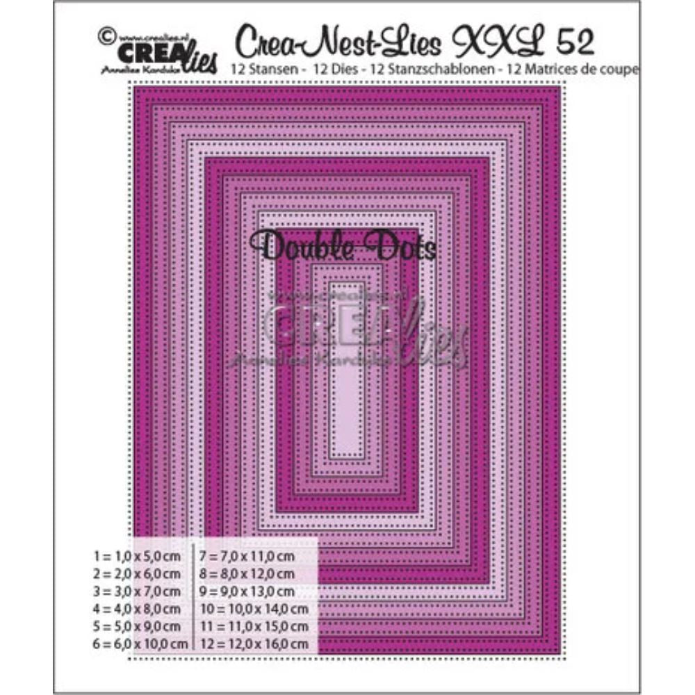 Crealies Crea-Nest-Lies XXL Dies No. 52 Rectangles with Double Dots (CLNestXXL52)