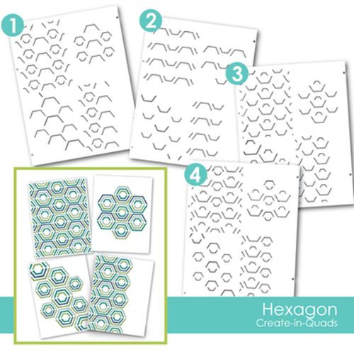 Taylored Expressions Create-in-Quads - Hexagon Layering Stencil