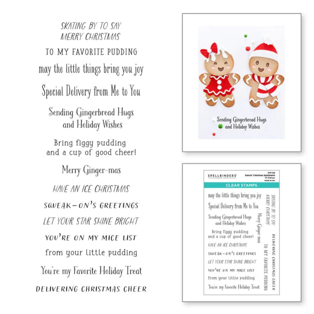 Spellbinders Dancin' Christmas Sentiments Clear Stamp Set from the Dancin' Christmas Collection
