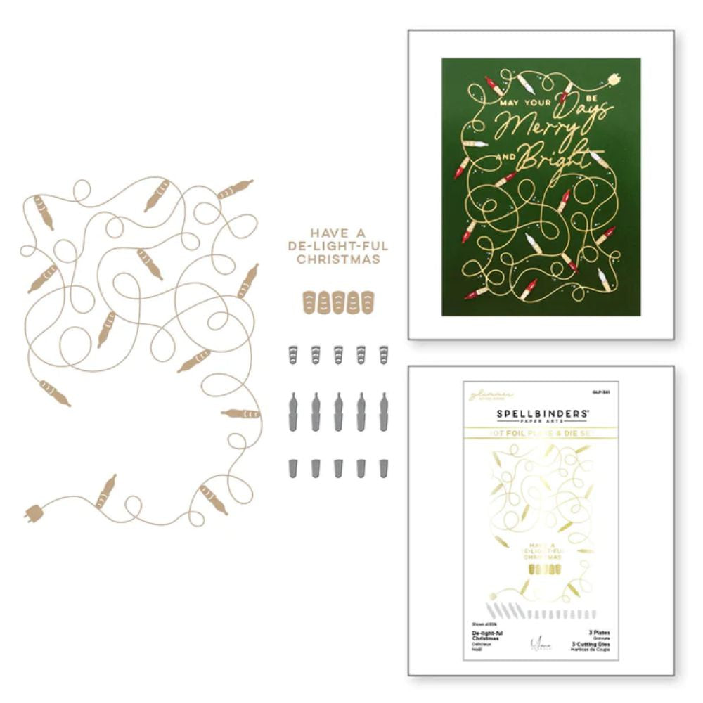 Spellbinders De-light-ful Christmas Glimmer Hot Foil Plate & Die Set from the De-Light-Ful Christmas Collection by Yana Smakula