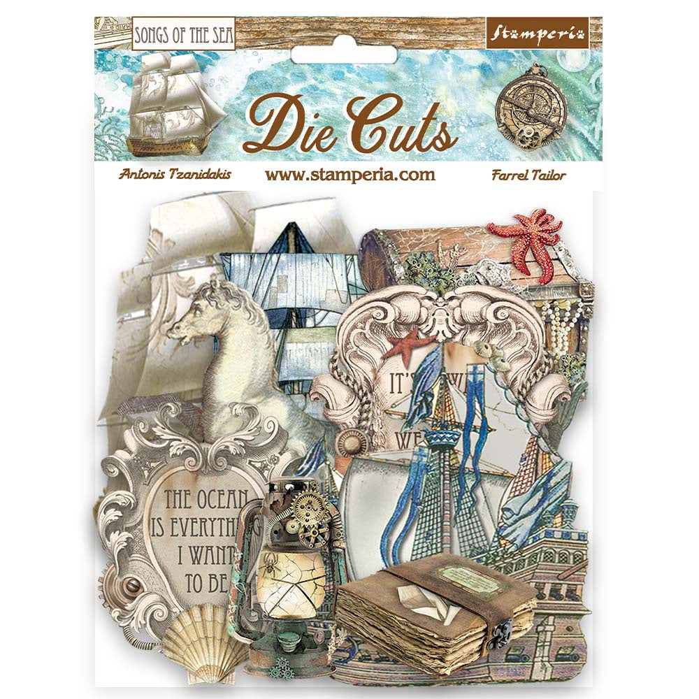 Stamperia Die cuts assorted - Songs of the Sea ship and treasures