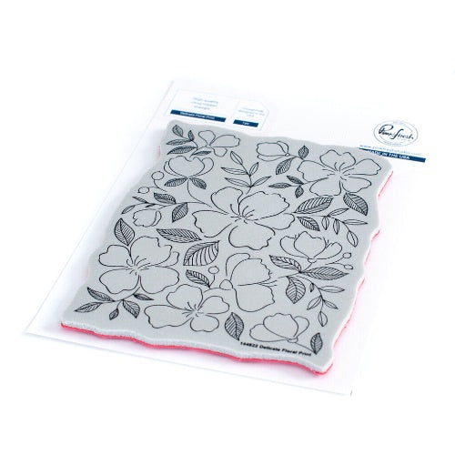 Pinkfresh Studio Delicate Floral Print Stamp and Stencil Bundle Retired